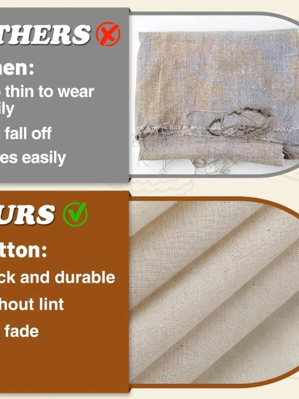 3Pc Sourdough Bread Proofing Cloth Set 28x28 Cotton